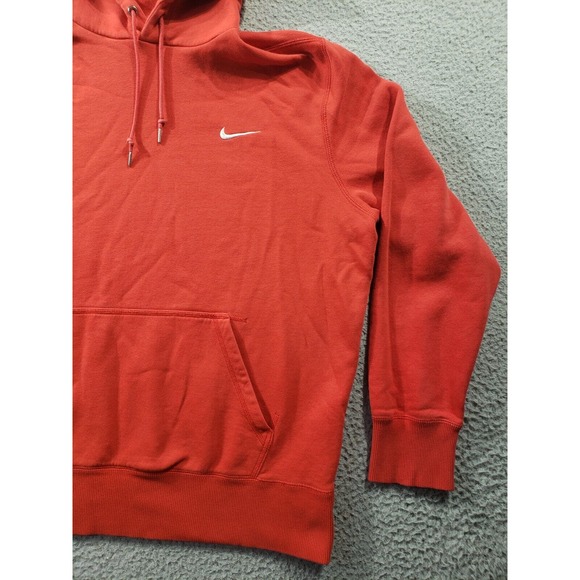 Nike Hoodie Men's XL Extra Large Red Fleece Pullover Center Check Sweatshirt - Picture 3 of 11